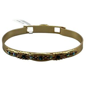 Mariana bracelet 4096/2 205 handmade blue crystals gold toned 2.5" READ NEW